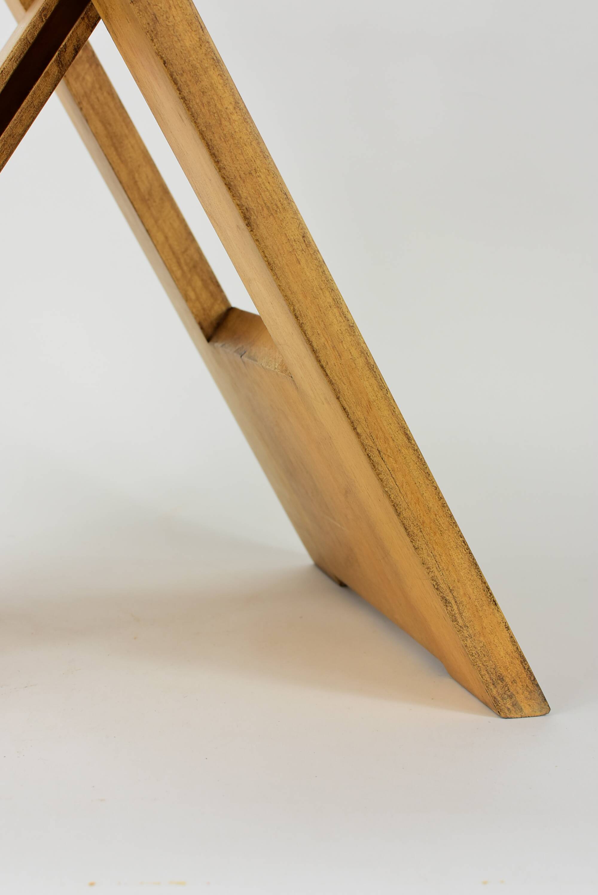 Folding wooden stool