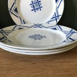 Set of 4 flat plates Moulin des Loups and Hamage model Rivoli