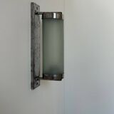 Vintage tubular wall lamp, chrome and sandblasted glass, France 1940
