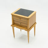 Paire de chevets en sycomore laiton 1950