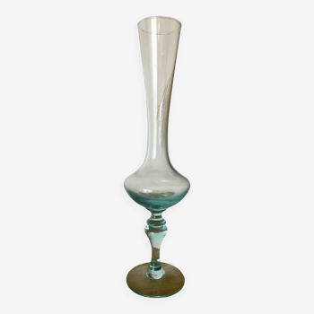 Vintage vase en verre tons bleutés