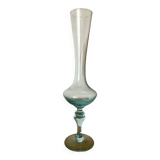 Vintage vase en verre tons bleutés