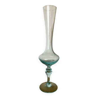 Vintage vase en verre tons bleutés