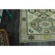 1970s vintage Turkish Oushak handmade wool cotton green area rug 164x207