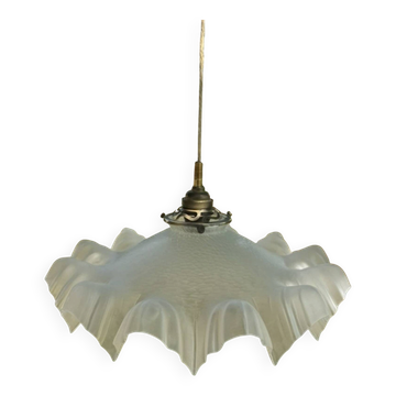 Vintage lampshade lace pleated transparent glass claw