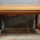 Table de salle a manger époque Art Déco en acajou blond vers 1950