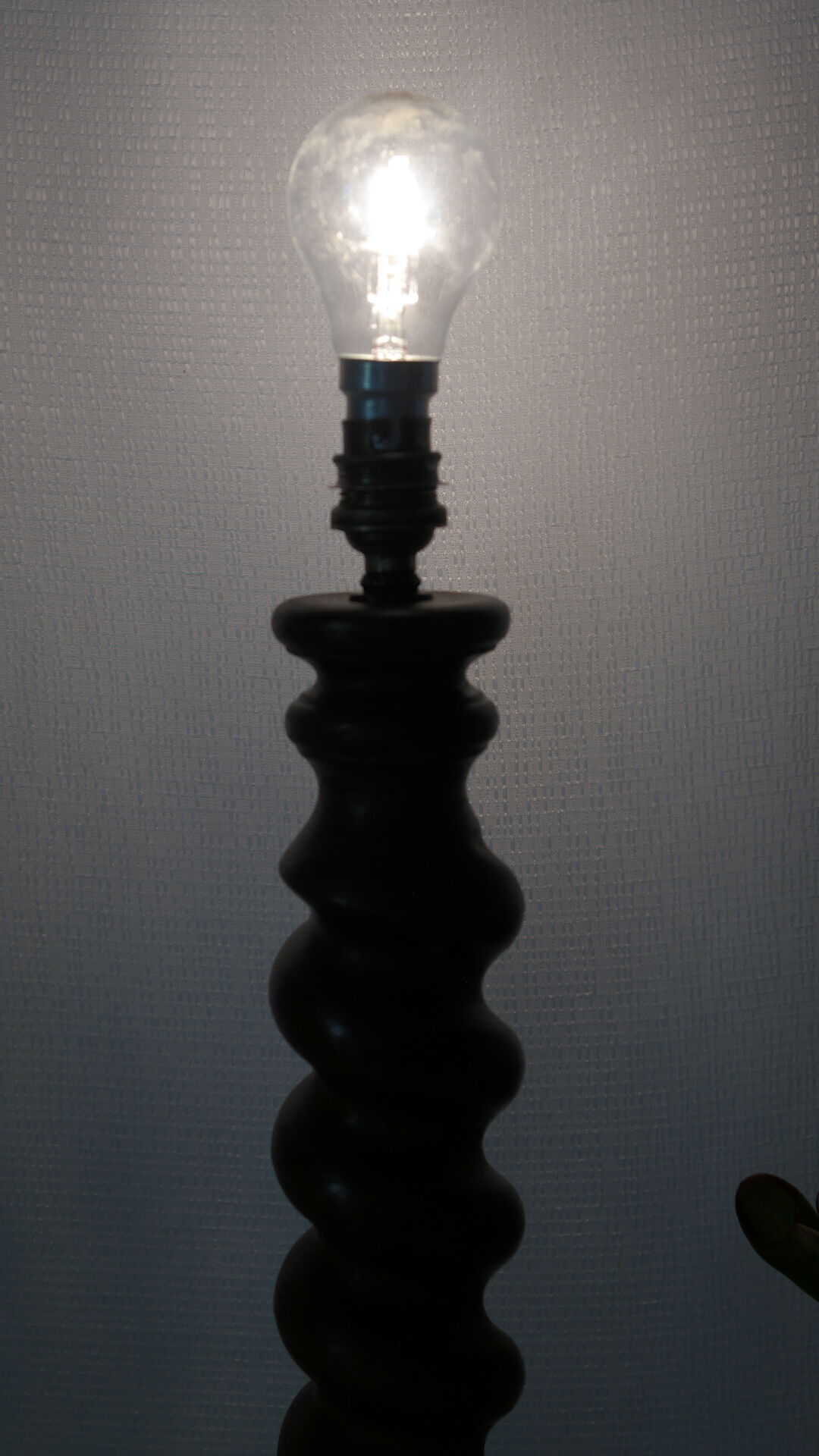 Vintage twisted turned wooden lamp base