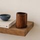 Small brutalist monoxyle vase in wood, 1970s.