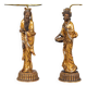 Pair of gold table lamps in the style of William Billy Haines, United States, 1950s.