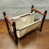 Vintage magazine holders 70's ~ rattan, burlap and wicker ~ France