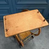 1960 curved wood bar serving trolley table