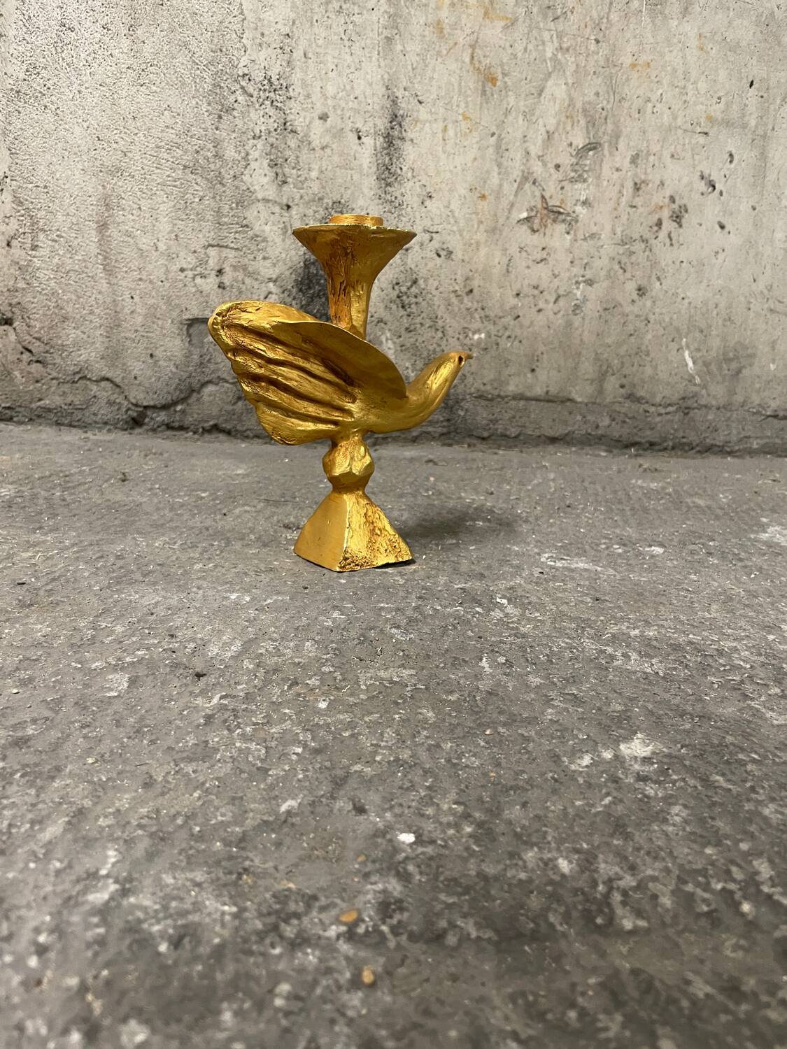 Zoomorphic gilded bronze candlestick by Pierre Casenove, 1980, Fondica.