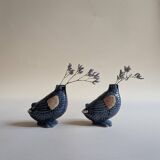 Pair of duck vases in slip