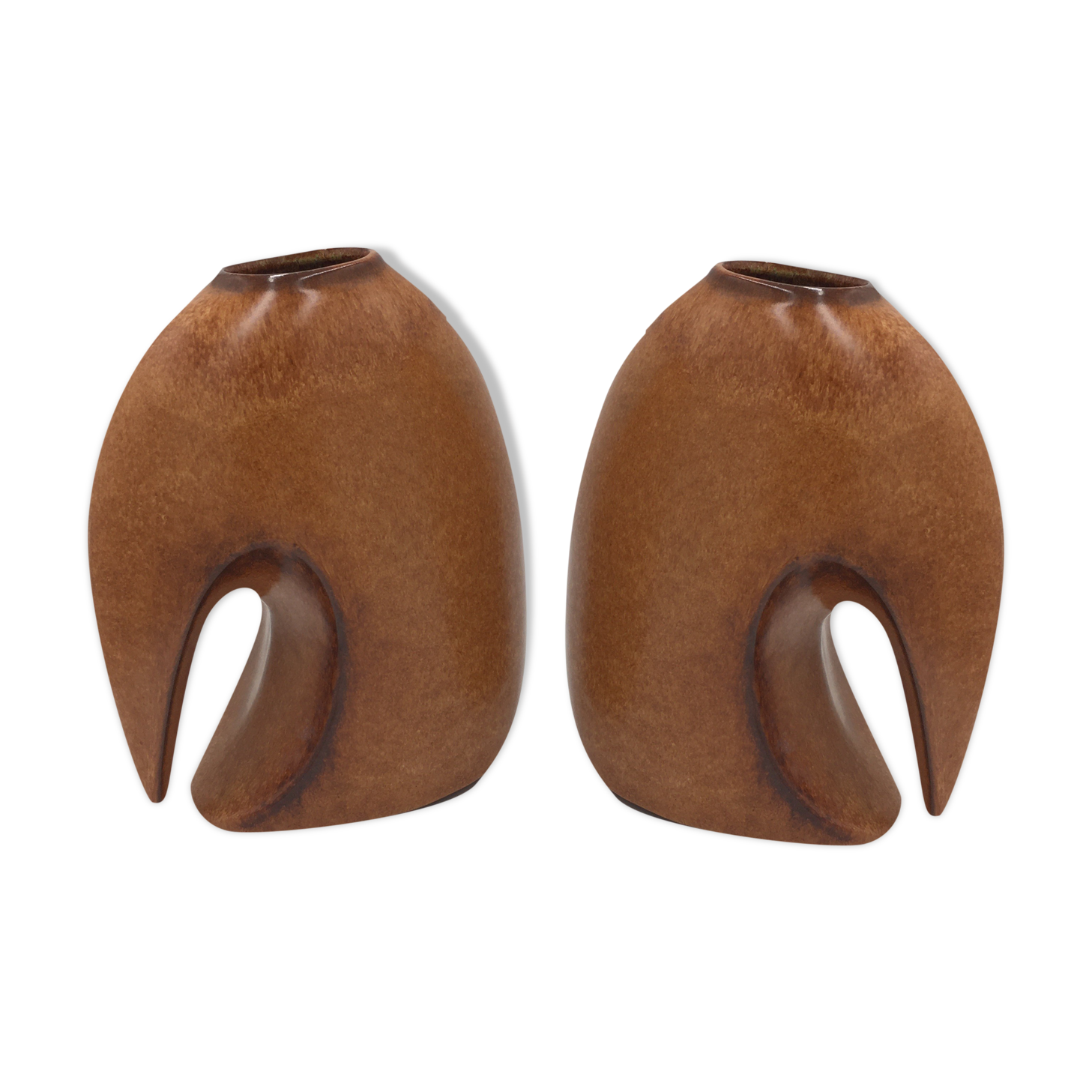 Italian design ceramic vases duo