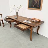 19th century walnut drapery table 2m1