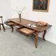 19th century walnut drapery table 2m1