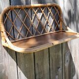 Rattan wall shelf
