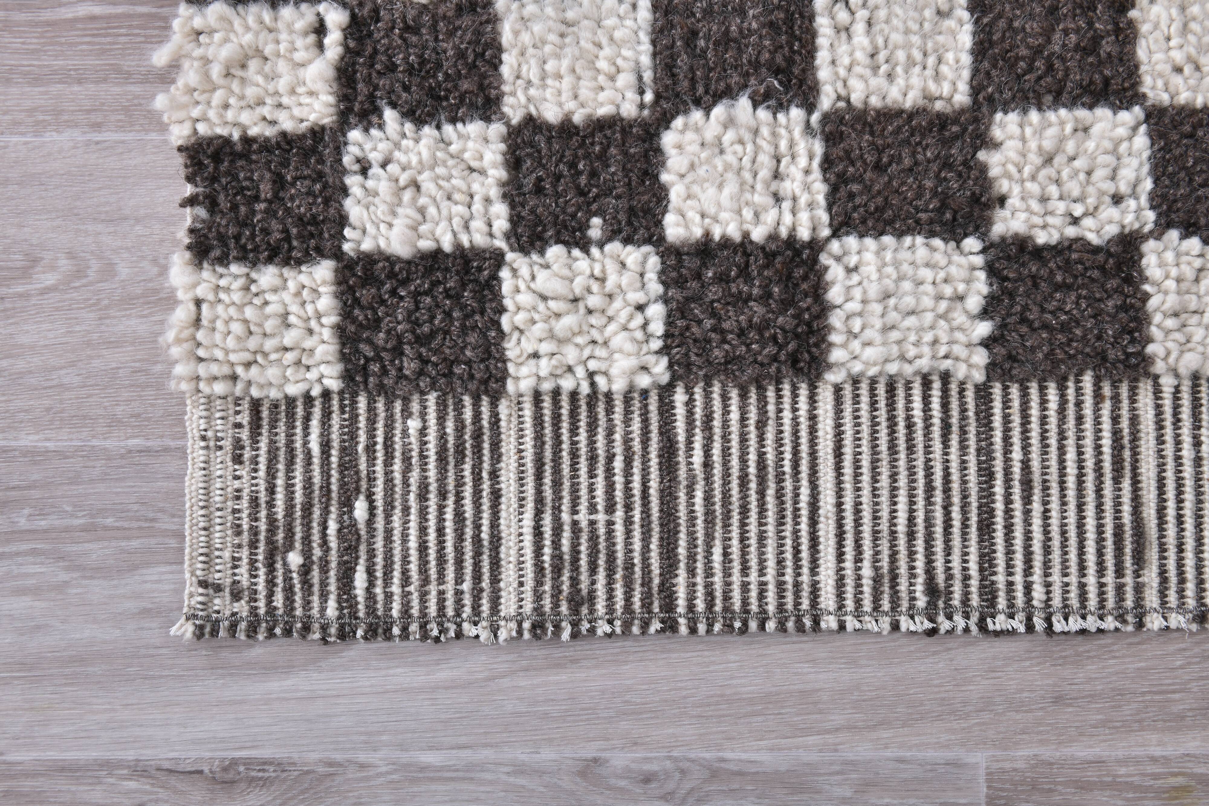 Brown White Vintage Runner Rug 69x249Cm SK 241394