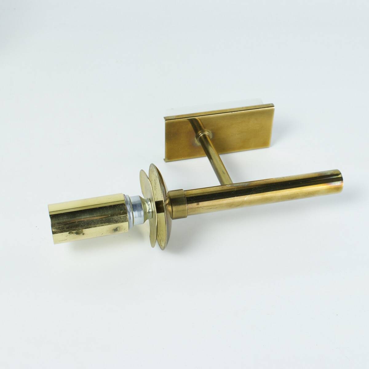 Vintage brass and glass wall lights, 1960s Doria Leuchten