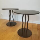 Pair of round coffee tables from the 80s