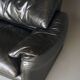 Two seater Maralunga Sofa in Black Leather for Cassina. 1970s
