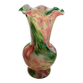 Vase vintage en cristal Verrerie de Clichy