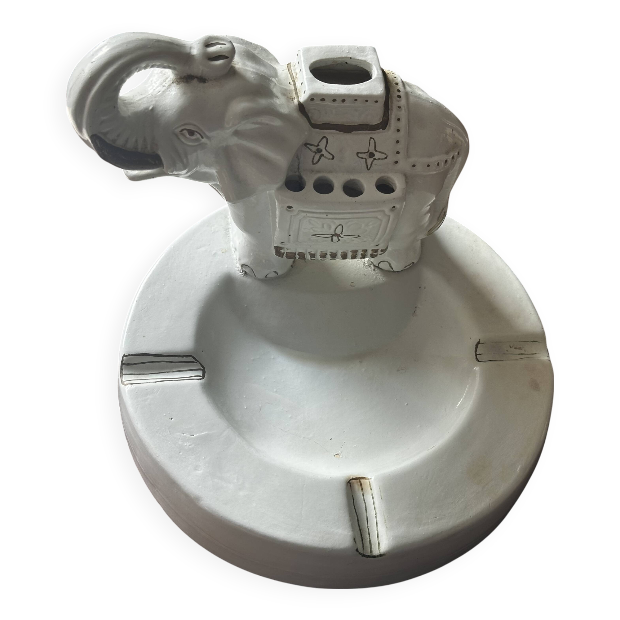 Vintage Ceramic Elephant - Ashtray and Incense Diffuser