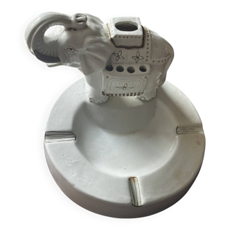 Éléphant céramique Vintage - Cendrier et diffuseur d’encens