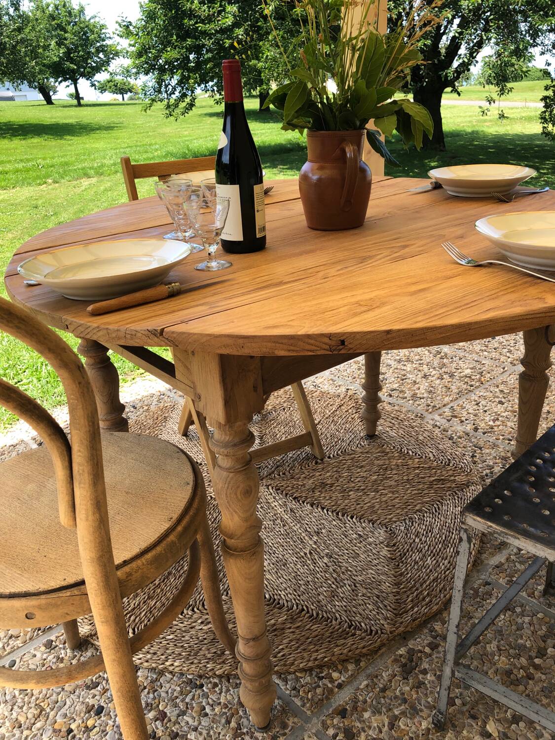 Farmhouse table with shutters