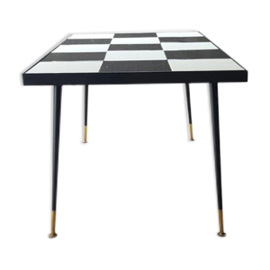 Table basse vintage à - damier