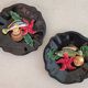 2 slip plates decorated with starfish and fish