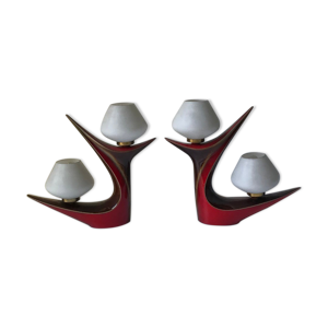 2 lampes 1950 ceramique