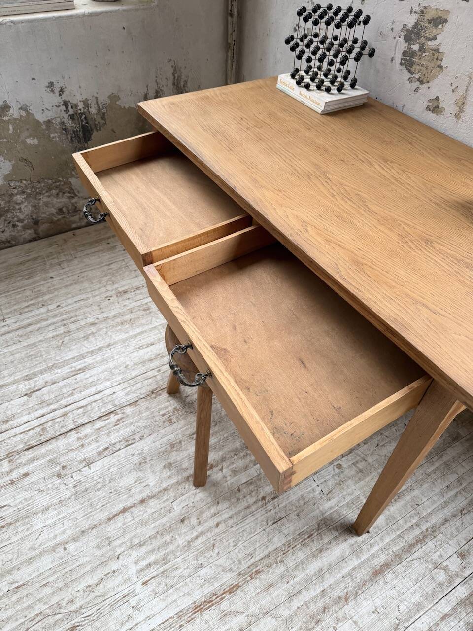 Oak veneer desk 1950