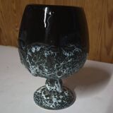 Vintage Vallauris ceramic bowl with glazed "fat lava" decoration