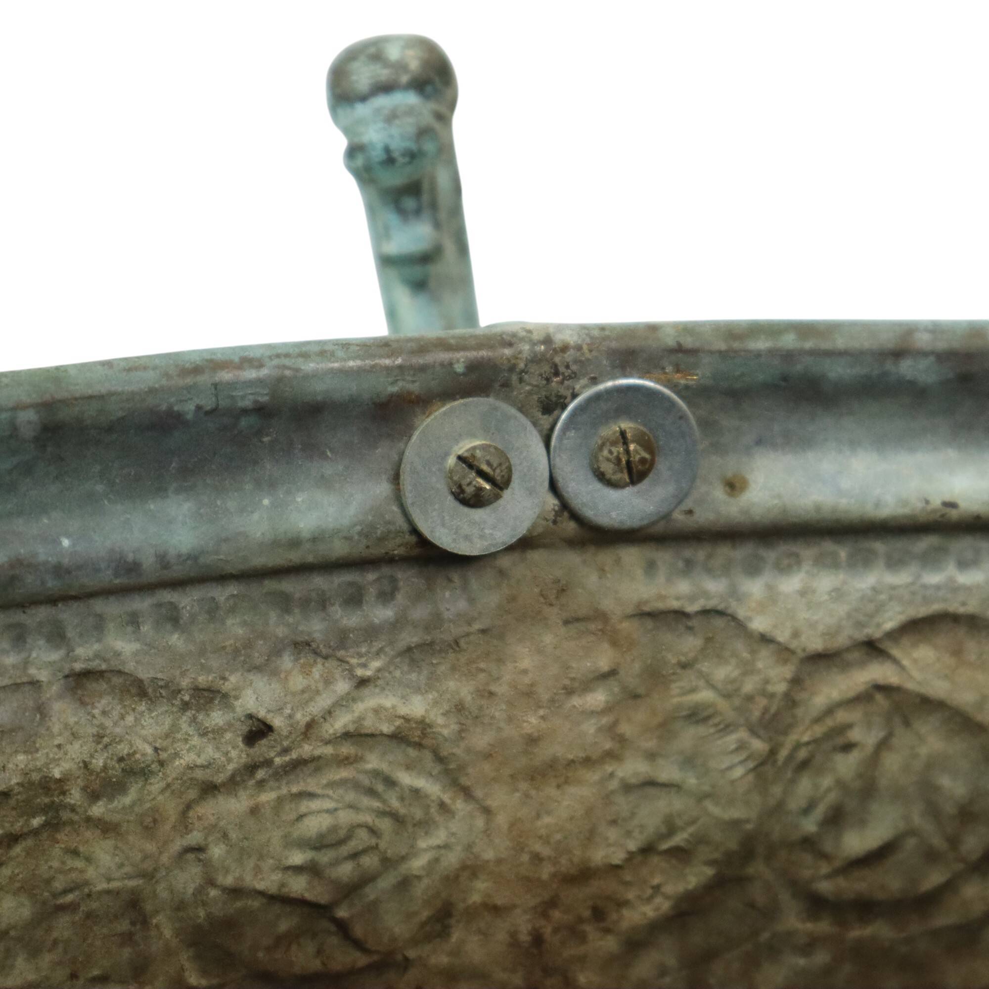 French Art Nouveau Style Flower Pots Garden Vases Verdigris