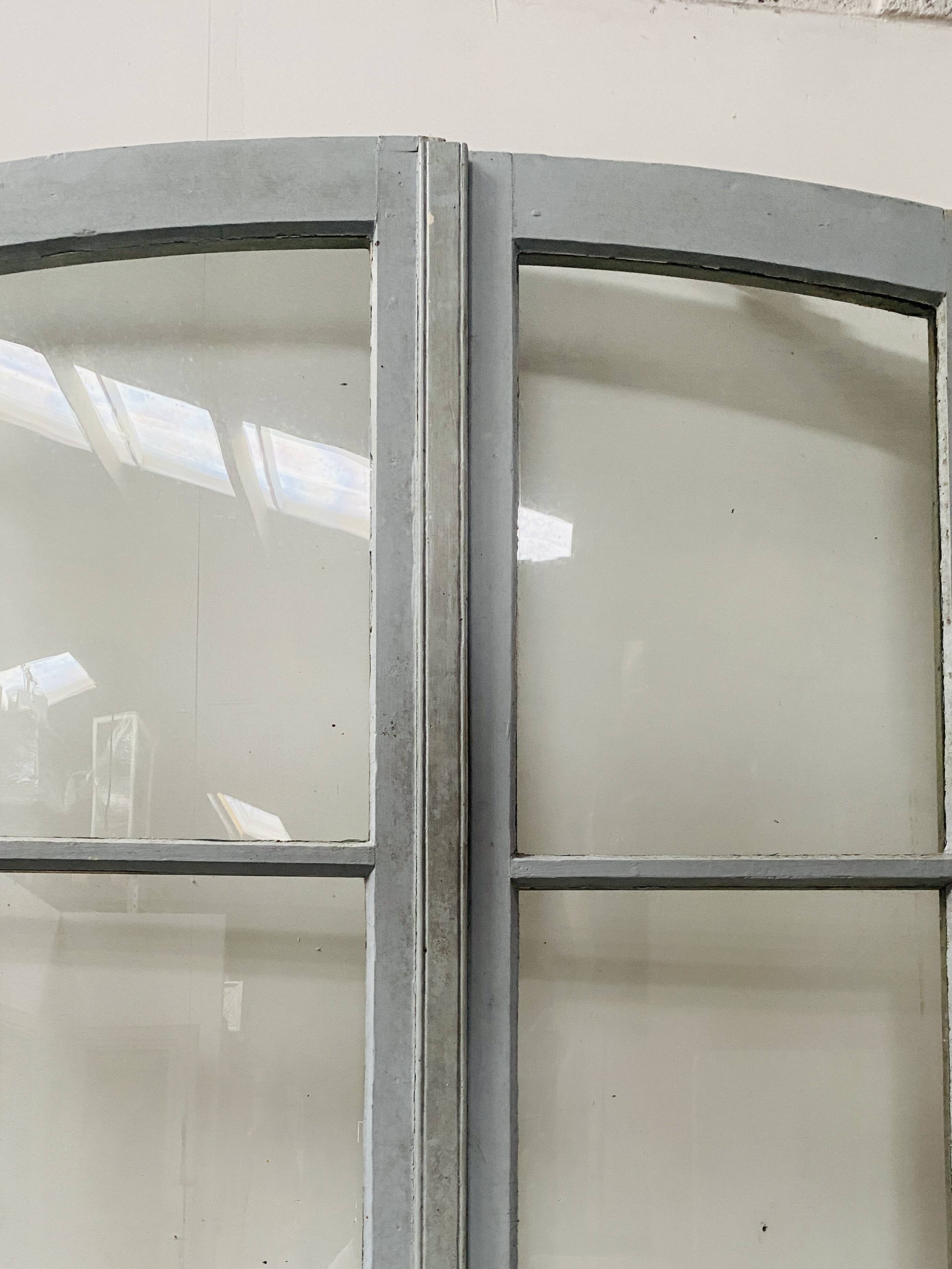 Double portes de passage en bois patiné XIX siècle