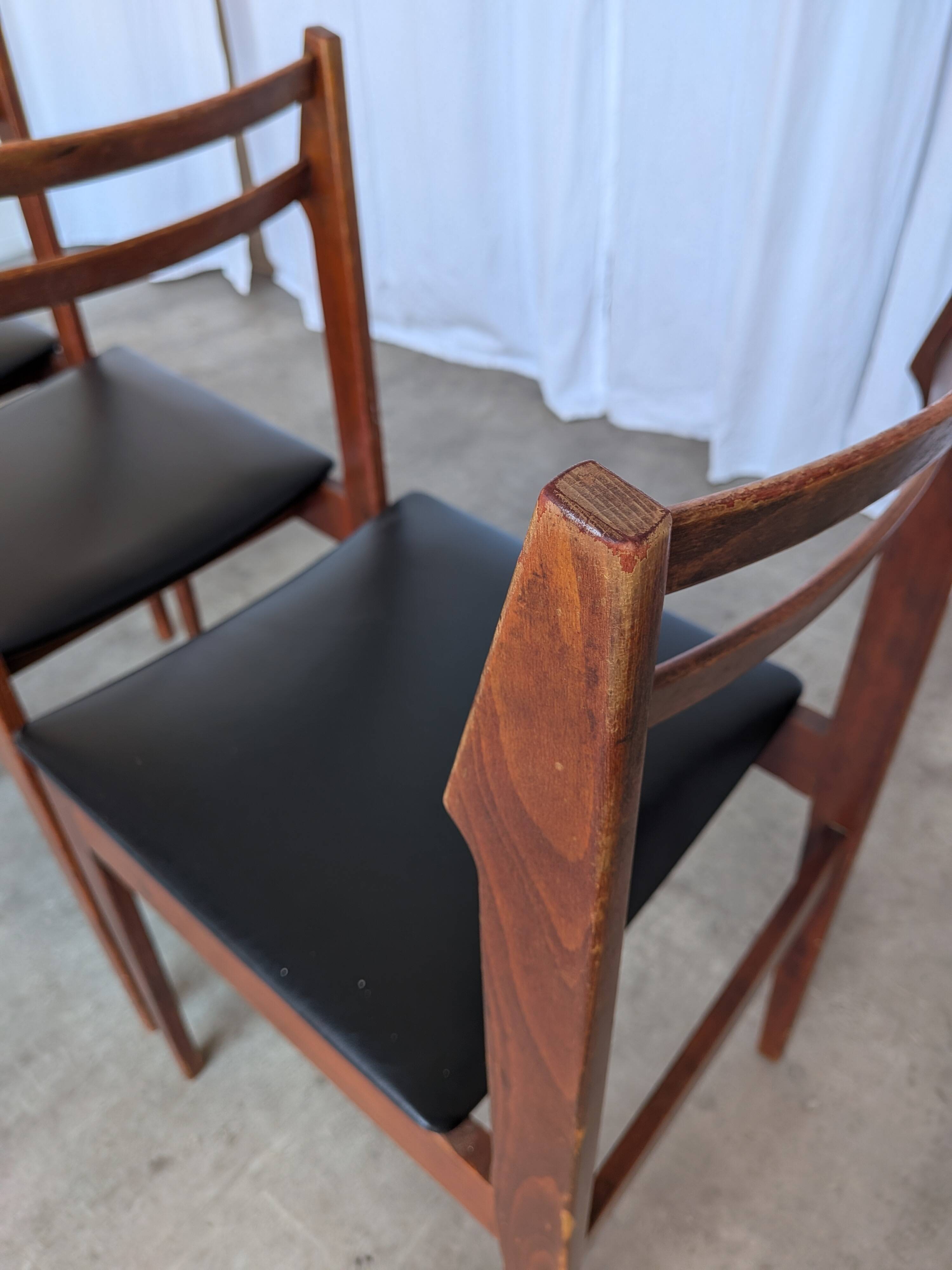 Chaises de salle à manger vintage stol kamnik : années 1970, style scandinave moderne, ensemble de 4