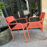 Tolix patio coral chairs