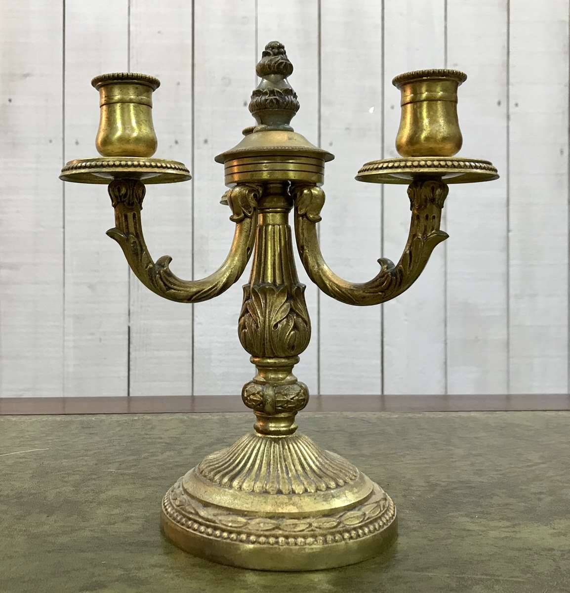 3-branch bronze candle holder - 1950s