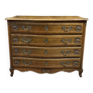 Commode galbée de style - noyer