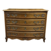 Curved commode in Louis XV style made of walnut.