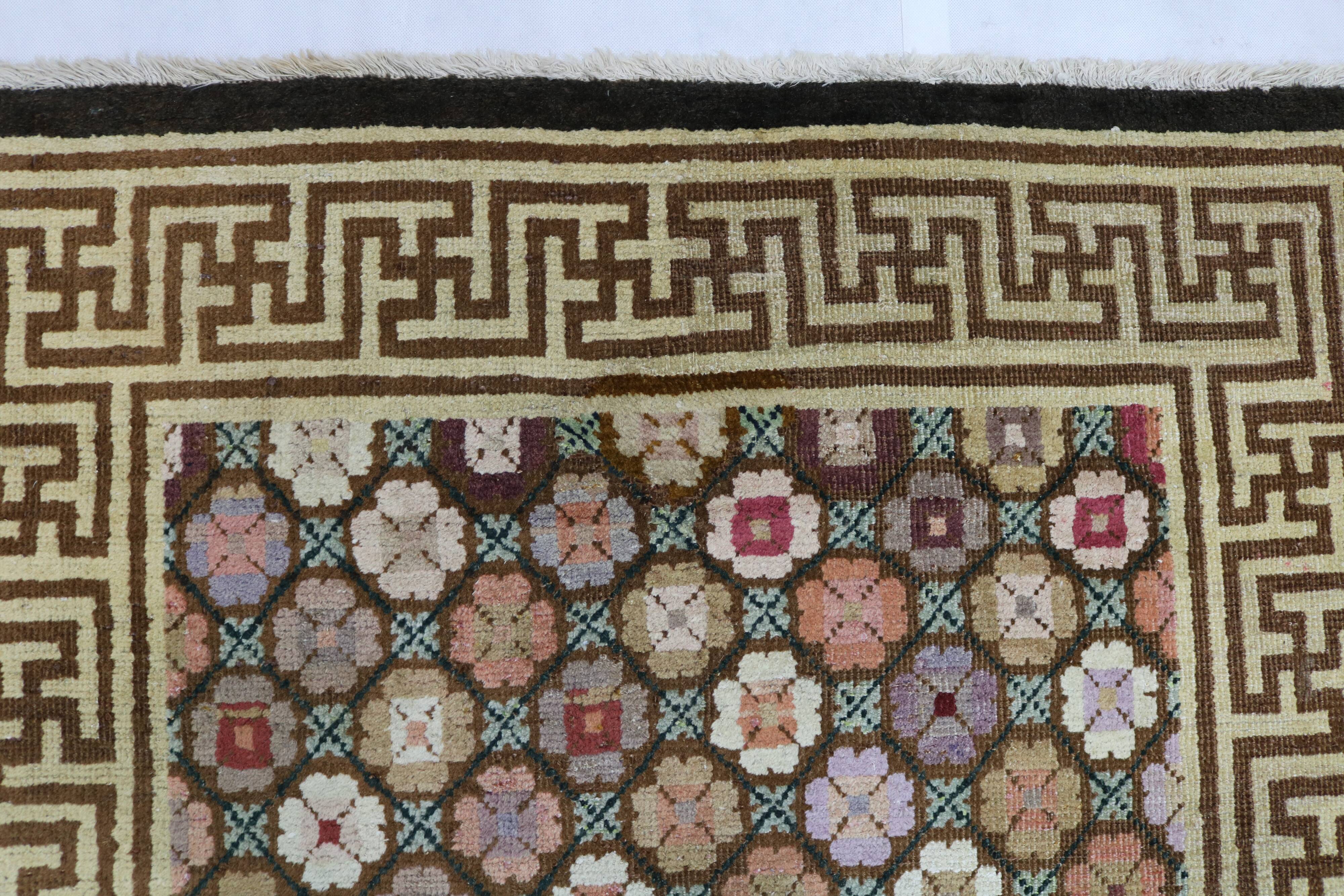 Antique handmade chinese ningxia rug