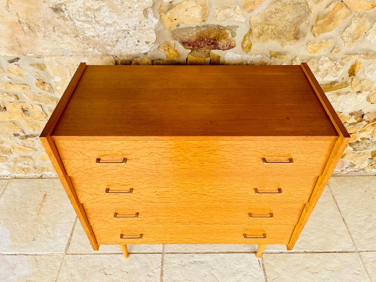 Vintage 4-drawer chest of drawers by Capelle, circa 1960s