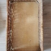 Grand tiroir panier osier rotin vintage ancien