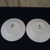 2 dessert plates in opaque porcelain of Gien model Chante clair diam diam 20,5 cm