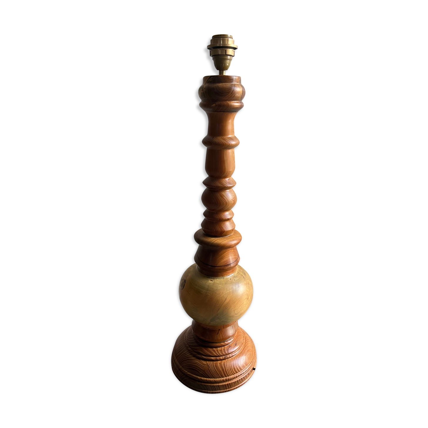 Vintage turned wooden lamp base