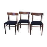 Set of 3 teak dining chairs