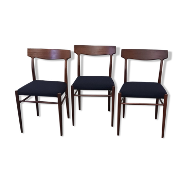 Ensemble de 3 chaises de salle à manger en teck