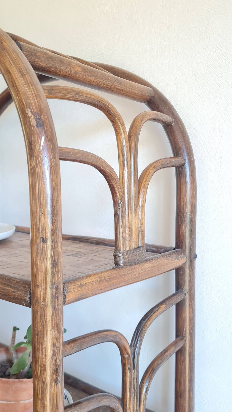 Vintage rattan library from the 70s