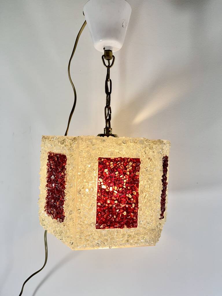 Scandinavian perplex granite chandelier Roland Konst vintage 70